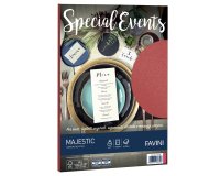 Carta metallizzata Special Events - A4 - 120 gr - rosso - Favini - conf. 20 fogli