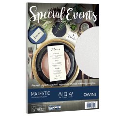 Carta metallizzata Special Events - A4 - 250 gr - bianco - Favini - conf. 10 fogli