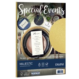 Carta metallizzata Special Events - A4 - 250 gr - oro - Favini - conf. 10 fogli