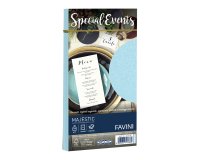 Busta Special Events metal - azzurro - 110 x 220mm - 120gr - Favini - conf. 10 buste