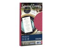 Busta Special Events metal - rosso - 110 x 220mm - 120gr - Favini - conf. 10 buste