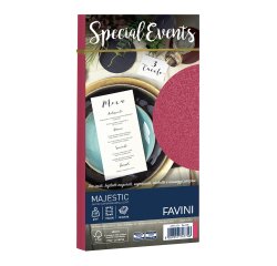 Busta Special Events metal - 110 x 220 mm - 120 gr - rosso - Favini - conf. 10 buste