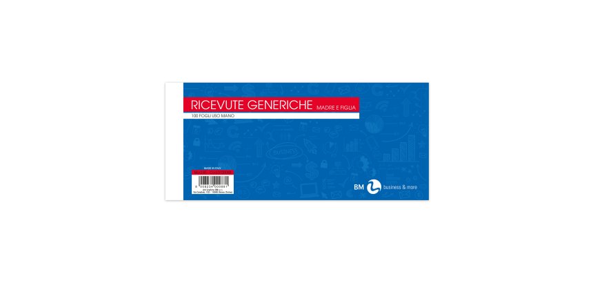 Blocco ricevute generiche - 10 x 22cm - 100 fogli - BM
