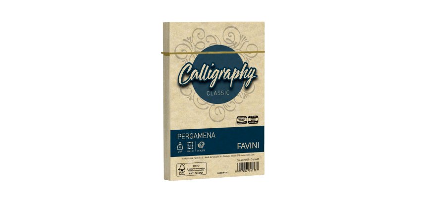 Busta Calligraphy Pergamena - 120 x 180 mm - 90 gr - crema 05 - Favini - conf. 25 pezzi