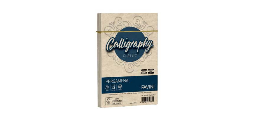 Busta Calligraphy Pergamena - 120 x 180 mm - 90 gr - sabbia 02 - Favini - conf. 25 pezzi