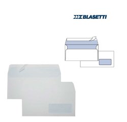 Busta Eco Strip Laser FSC - con finestra - adatta a stampa laser - 11 x23 cm - 90 gr - bianco - Blasetti - conf. 500 pezzi