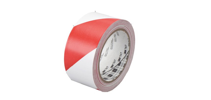 Nastro adesivo vinilico 767 - 5 cm x 33 m - bianco/rosso - Scotch