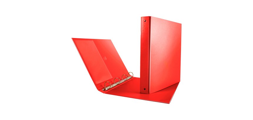 Raccoglitore Nettuno - 22 x 30 cm - 4 anelli a R 30 mm - dorso 3,5 cm - rosso - Sei Rota