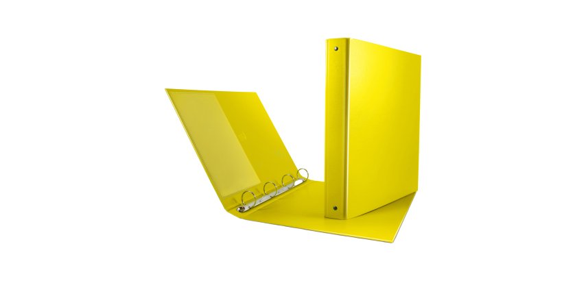 Raccoglitore Nettuno - 22 x 30 cm - 4 anelli a R 30 mm - dorso 3,5 cm - giallo - Sei Rota
