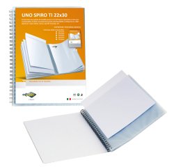 Portalistini personalizzabile Uno Spiro TI - con spirale - 22x30 cm - 40 buste - blu - Sei Rota