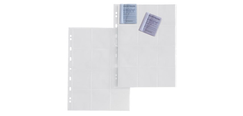 Buste forate Atla MA - 21 x 29,7 cm - PP - porta matrici assegni - 12 spazi 65 x 72mm  -  liscio - Sei Rota - conf. 10 pezzi