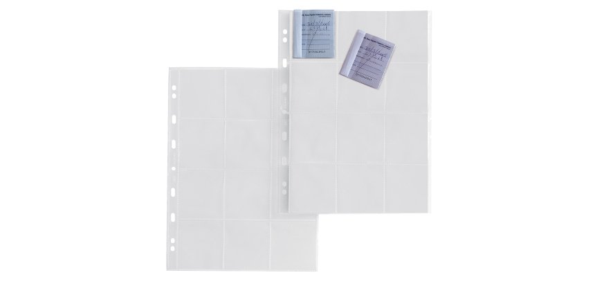 Buste forate Atla MA - 21 x 29,7 cm - PP - porta matrici assegni - 12 spazi 65 x 72mm  -  liscio - Sei Rota - conf. 10 pezzi