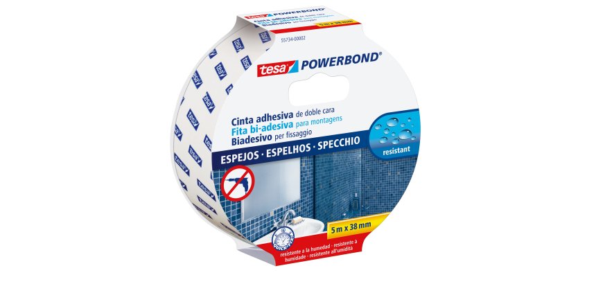 Nastro biadesivo per specchi Tesa Powerbond - 38 mm x 5 m - PE - bianco - Tesa