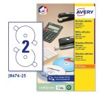 AVERY Etichette in carta bianca per CD d.117mm, 2 etichette per foglio, adesivo permanente, Inkjet, 25 fogli