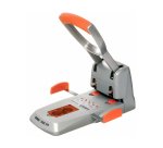 Perforatore HDC150 - max 150 fogli - 2 fori - passo 8 cm - grigio/arancio - Rapid