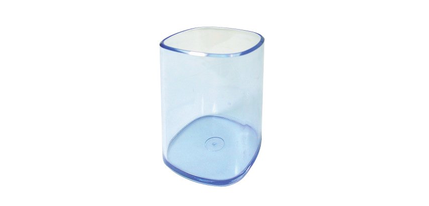 Portapenne a bicchiere - 6,5 x 6,5 x 9,5 cm - trasparente blu - Arda