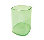 Portapenne a bicchiere - 6,5 x 6,5 x 9,5 cm - trasparente verde - Arda