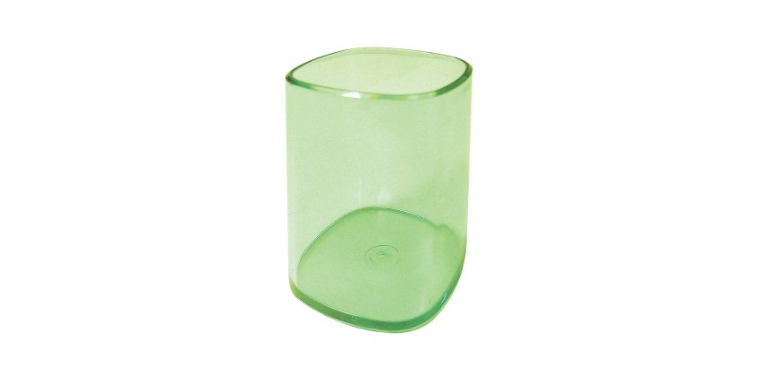 Portapenne a bicchiere - 6,5 x 6,5 x 9,5 cm - trasparente verde - Arda