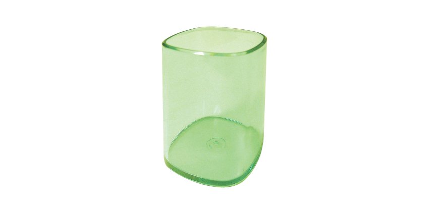 Portapenne a bicchiere - 6,5 x 6,5 x 9,5 cm - trasparente verde - Arda