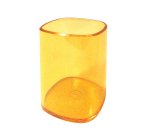 Portapenne a bicchiere - 6,5 x 6,5 x 9,5 cm - trasparente arancio - Arda