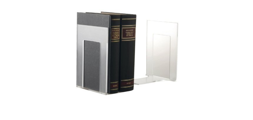 Coppia reggilibri Mr Acrylic - 14 x 9 x 13,5 cm - trasparente - Tecnostyl