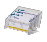 Portabiglietti multitasca Mr Acrylic - da scrivania - 12 x 9 x 7 cm - trasparente - Tecnostyl
