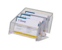 Portabiglietti multitasca Mr Acrylic - da scrivania - 12 x 9 x 7 cm - trasparente - Tecnostyl
