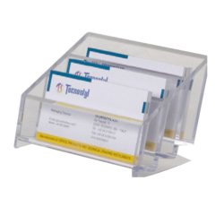 Portabiglietti multitasca Mr Acrylic - da scrivania - 12 x 9 x 7 cm - trasparente - Tecnostyl