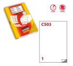 Etichette adesive C/503 - in poliestere - permanenti - 210 x 297 mm - 1 et/fg - 50 fogli - trasparente opaco - x laser - Markin