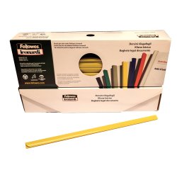 Dorsetti tondi per rilegatura - 6 mm - giallo - Fellowes - scatola 50 pezzi