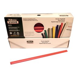 Dorsetti tondi per rilegatura - 6 mm - rosso - Fellowes - scatola 50 pezzi