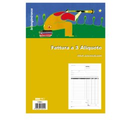 Blocco fatture 3 aliquote Iva - 33 fogli 3 copie autoricalcanti - 29,7 x 21cm - Edipro
