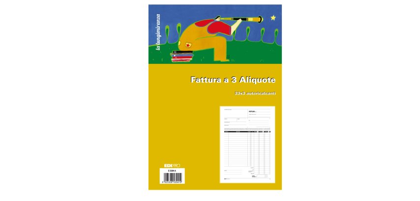 Blocco fatture 3 aliquote Iva - 33 fogli 3 copie autoricalcanti - 29,7 x 21cm - Edipro