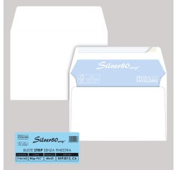 Busta Silver80 Strip FSC - internografata - senza finestra - 11,4 x 16,2 cm - 80 gr - bianco - Pigna Envelopes - conf. 25 pezzi
