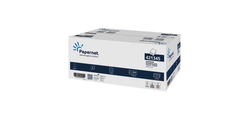 Carta igienica interfogliata - 18 gr - strappo 11x21 cm - Papernet - pacco da 224 strappi