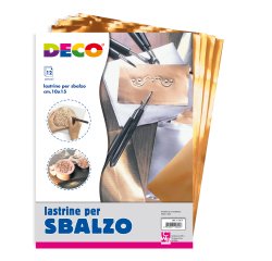 Lastre alluminio/rame - 20 x 30 cm - Deco - conf.12 pezzi
