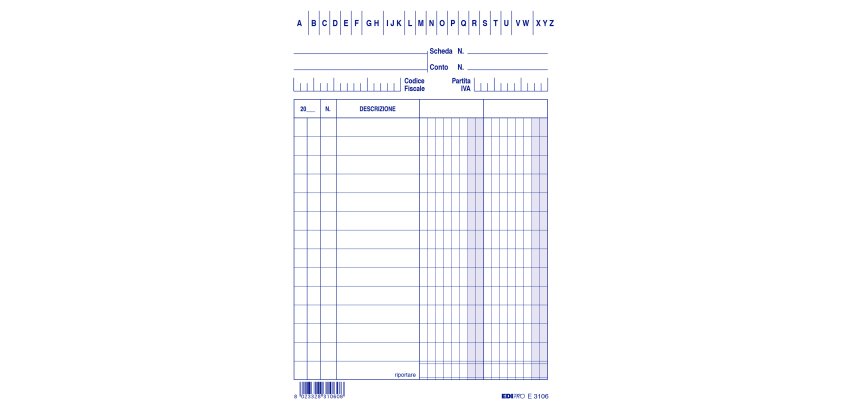 Schede - 2 colonne - 15 x 10,5 cm verticale - Edipro - conf. 100 pezzi