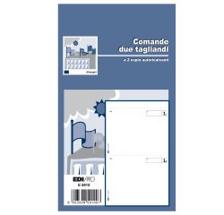 Blocco comande a 2 tagliandi - 25/25 fogli autoricalcanti - 17 x 9,9cm - Edipro