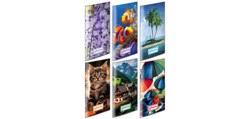 Album portafoto a busta saldato - assortiti - 175 x 325mm - contiene fino a 96 foto da 10x15cm - Lebez