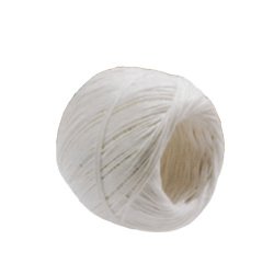 Rotolo di spago - diametro 1 mm - lunghezza 90 m - fibra naturale titolo 2/6 - 100 gr - finitura candido cerato - bianco - Viva - conf. 10 pezzi