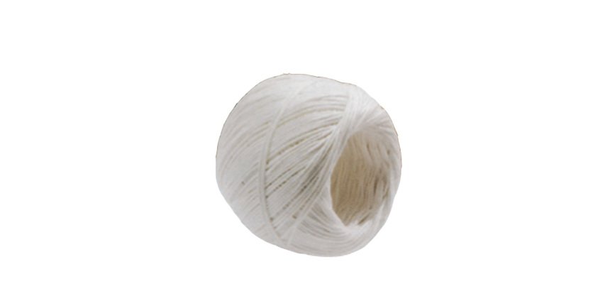 Rotolo di spago - diametro 1 mm - lunghezza 90 m - fibra naturale titolo 2/6 - 100 gr - finitura candido cerato - bianco - Viva - conf. 10 pezzi