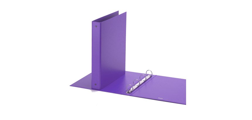Raccoglitore Europa - 22 x 30 cm - 4 anelli tondi 30 mm - dorso 4 cm - viola - Favorit