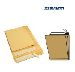 Busta a sacco Monodex - soffietti laterali - strip adesivo - 19 x 26 x 4 cm - 100 gr - avana - Blasetti - conf. 250 pezzi