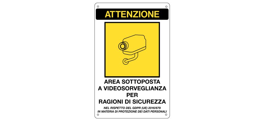 Cartello adesivo - AREA SOTTOPOSTA A VIDEOSORVEGLIANZA  - 20 x 30 cm - Markin