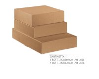 Scatola in cartone Onda avana - fino a 4 bottiglie - 34 x 37 x 9cm - Scotton