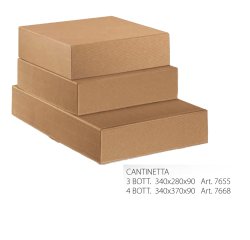 Scatola in cartone Onda avana - fino a 4 bottiglie - 34 x 37 x 9cm - Scotton