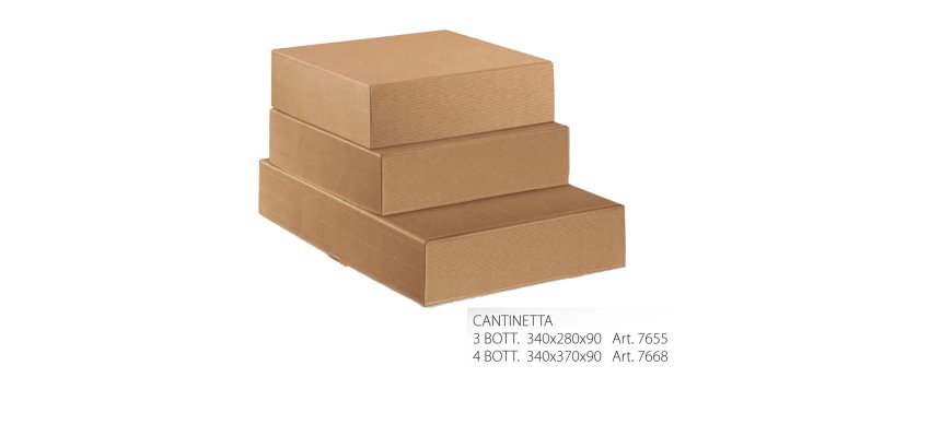 Scatola in cartone Onda avana - fino a 4 bottiglie - 34 x 37 x 9cm - Scotton