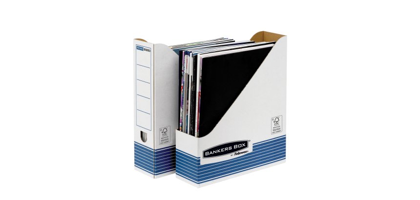 Portariviste Bankers Box System - 7,8 x 31,1 x 25,8 cm - bianco/blu - Fellowes