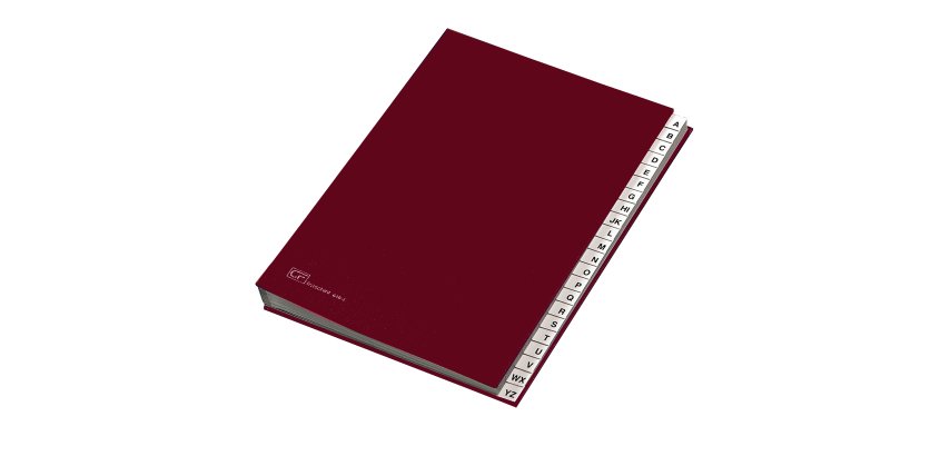Classificatore alfabetico A/Z - 640E - 24x34 cm - rosso - Fraschini