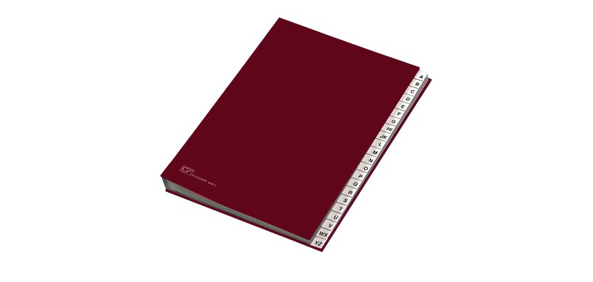 Classificatore alfabetico A/Z - 640E - 24x34 cm - rosso - Fraschini